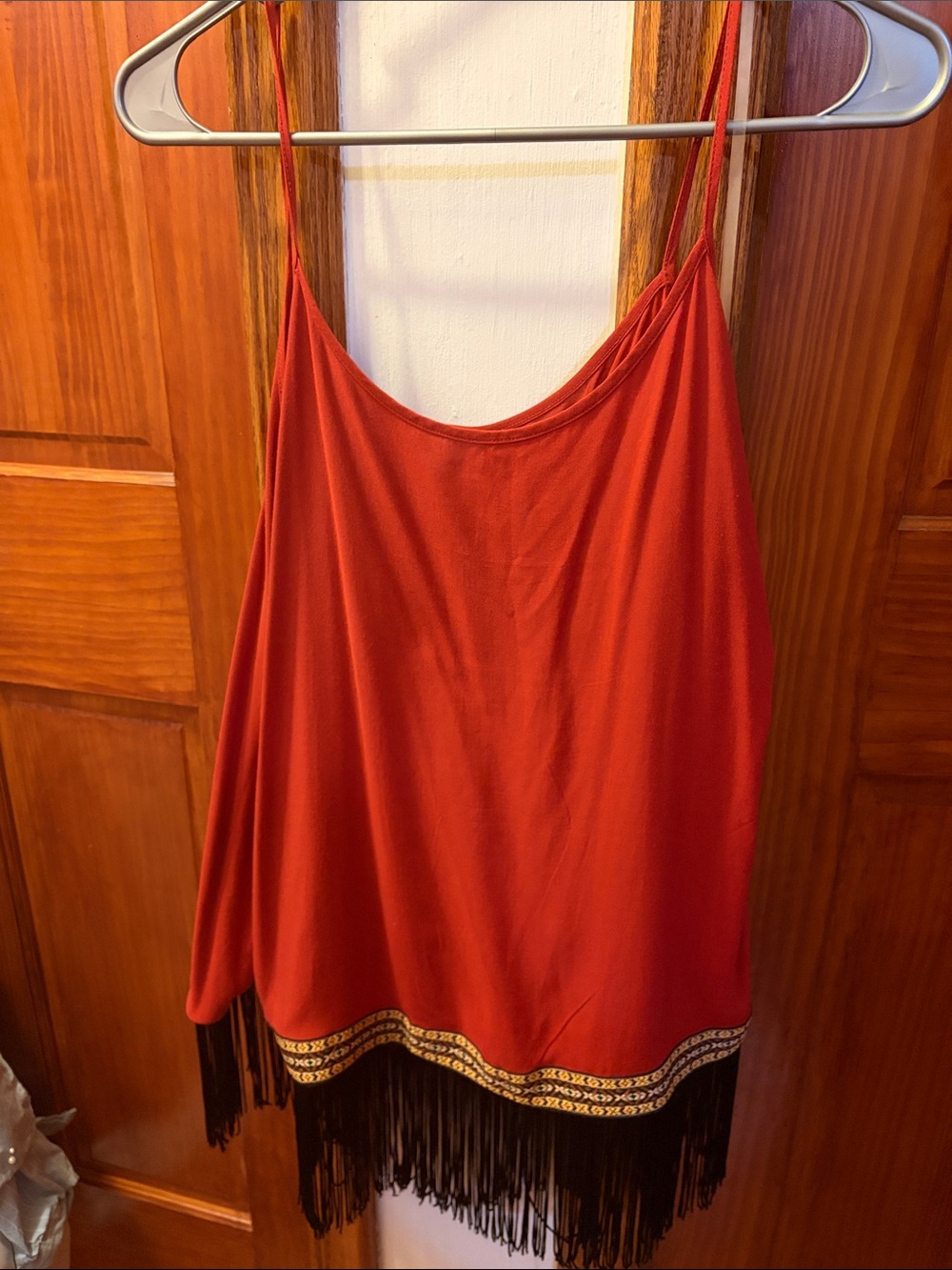 Wrangler Red Fringe Hem Camisole Tank